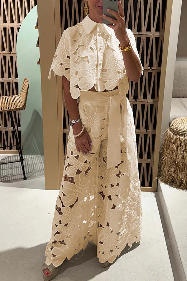 Women's Elegant Eyelet Maxi Dress