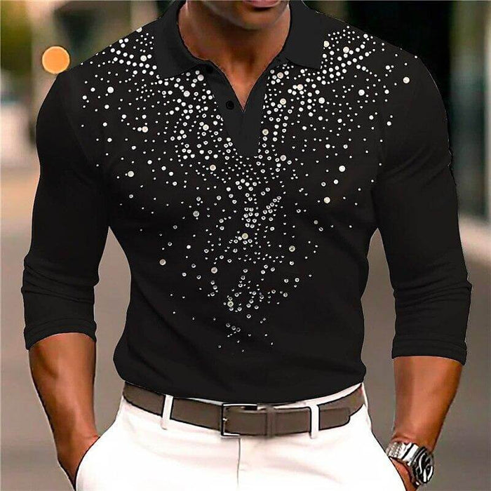 Men's Cotton Blend Long Sleeve Polo Shirt