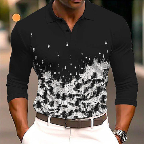 Men's Cotton Blend Long Sleeve Polo Shirt | Stylish Slim-Fit Casual Wear 1