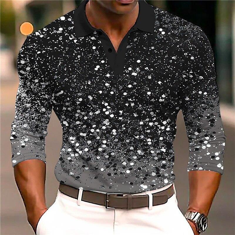 Men's Cotton Blend Long Sleeve Polo Shirt