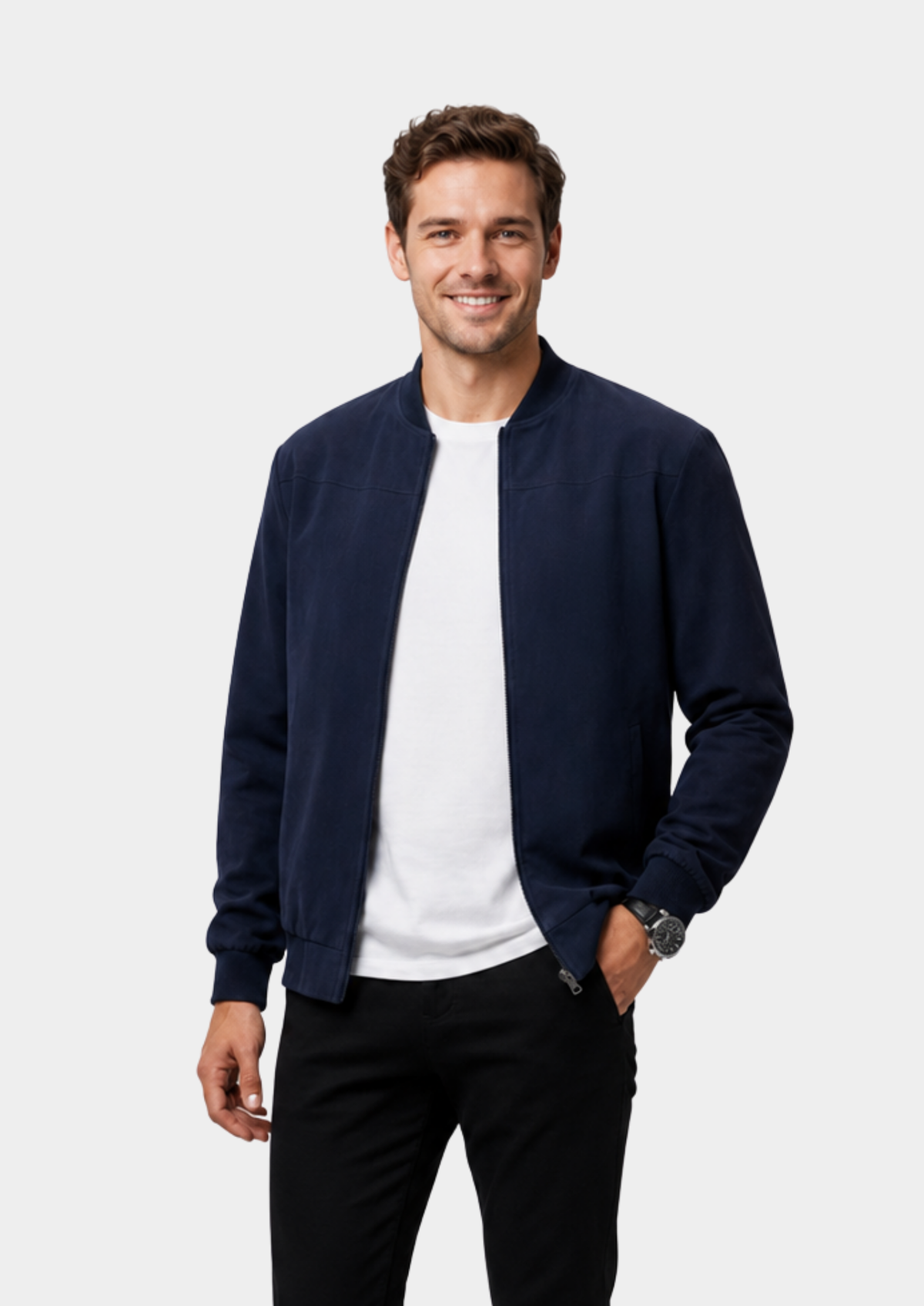 Men's Lightweight Fabric Bomber Jacket