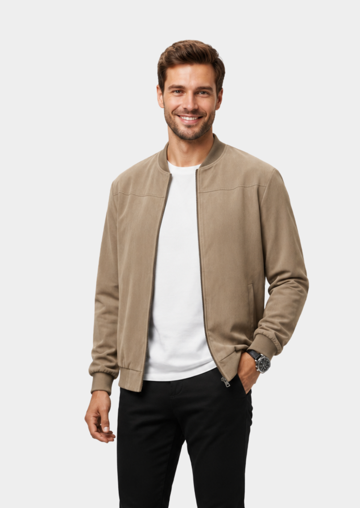 Men's Lightweight Fabric Bomber Jacket
