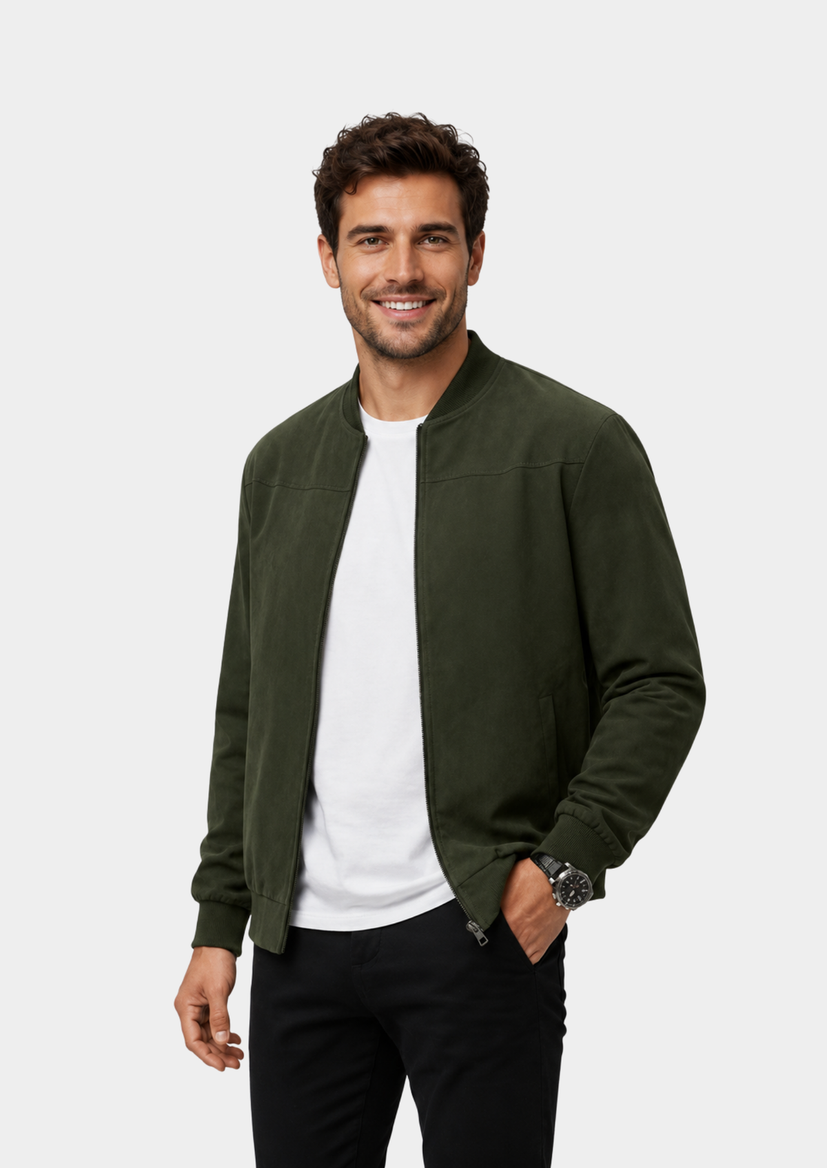 Men's Lightweight Fabric Bomber Jacket