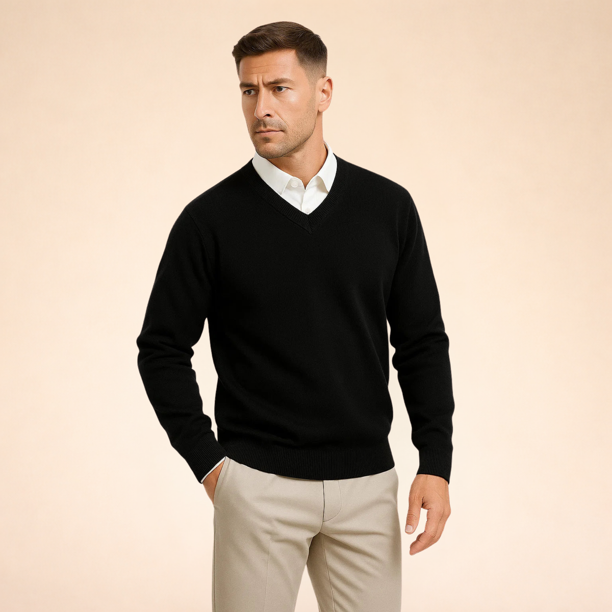 Men's Premium Cashmere V-Neck Sweater