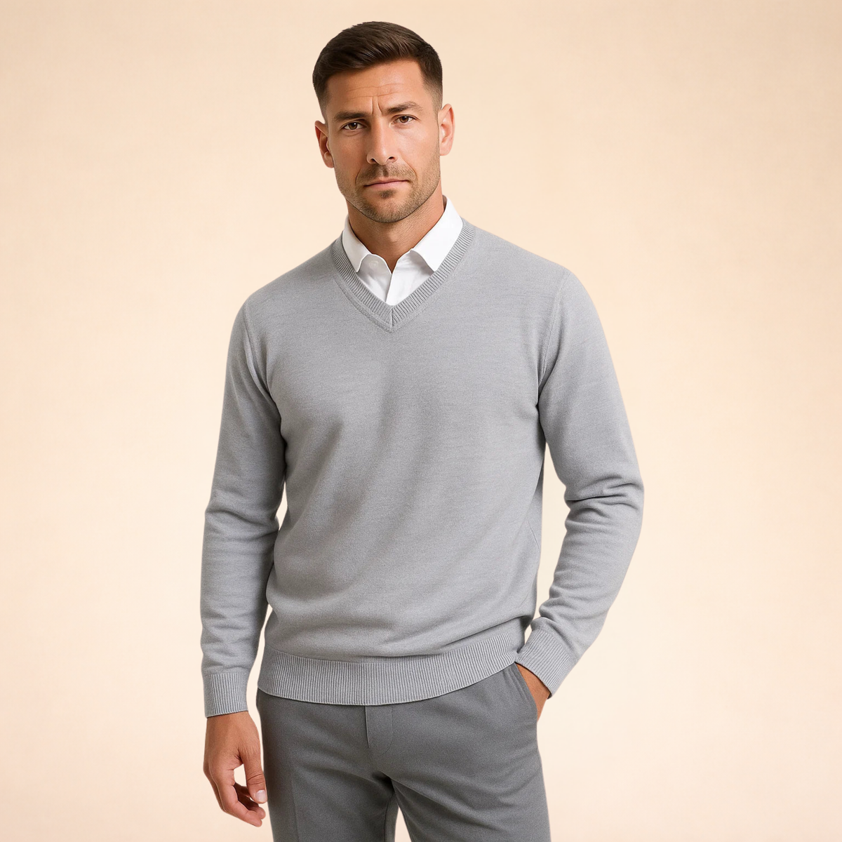 Men's Premium Cashmere V-Neck Sweater