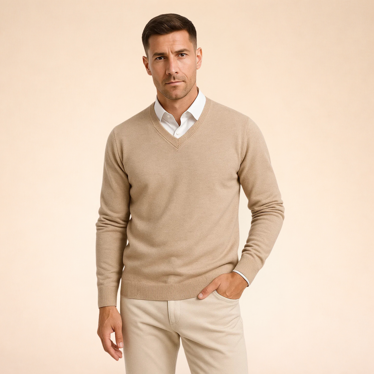 Men's Premium Cashmere V-Neck Sweater