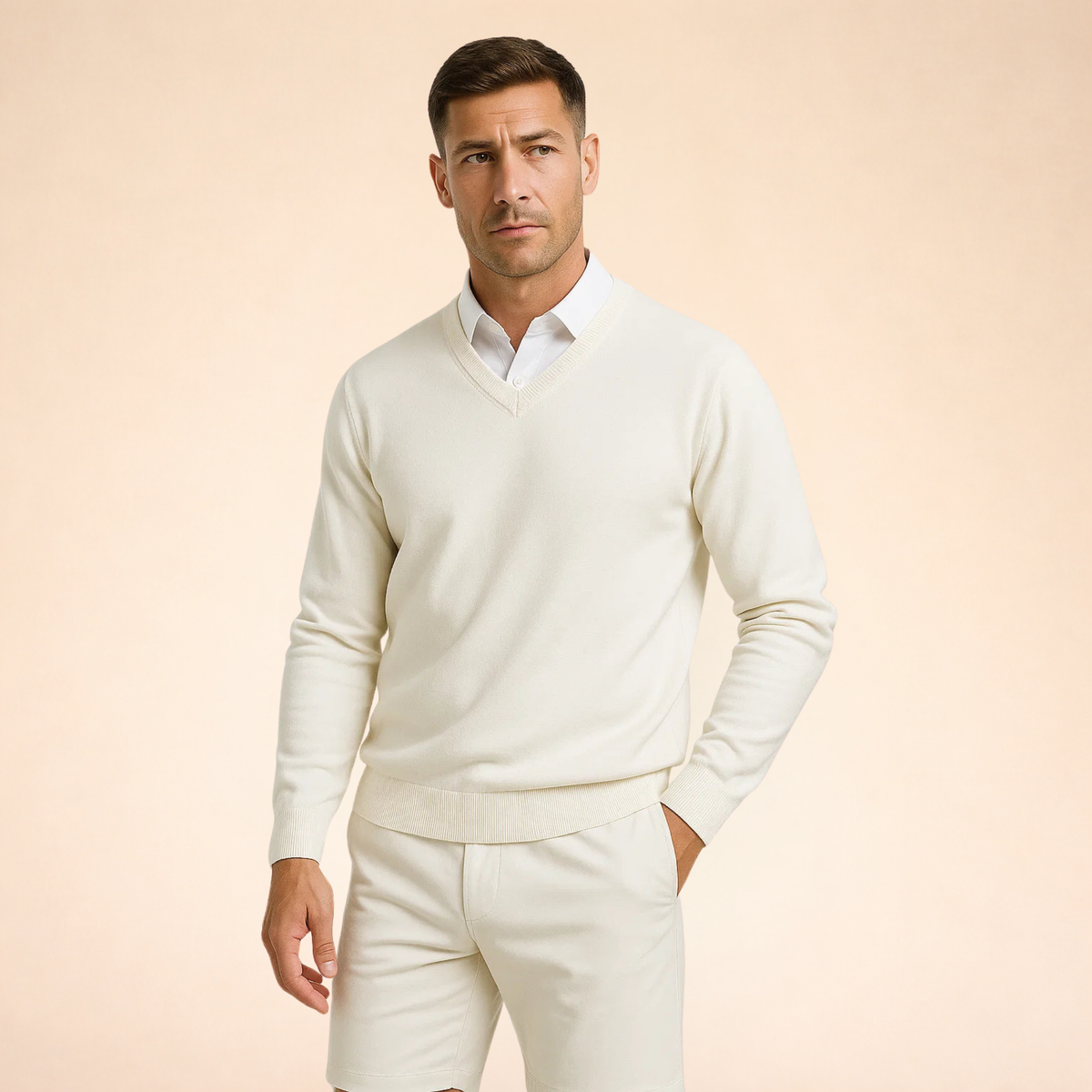 Men's Premium Cashmere V-Neck Sweater