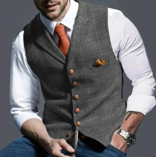 Men's Tailored Fabric Vest | Sophisticated Versatile Waistcoat for Formal Events 1