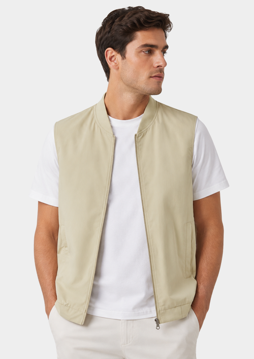 Men's Ultra-Thin Solid Gilet Jacket | Sleek Sleeveless Layering Vest 0