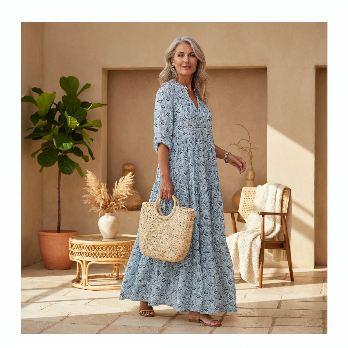 Women's Breathable Bohemian Maxi Dress