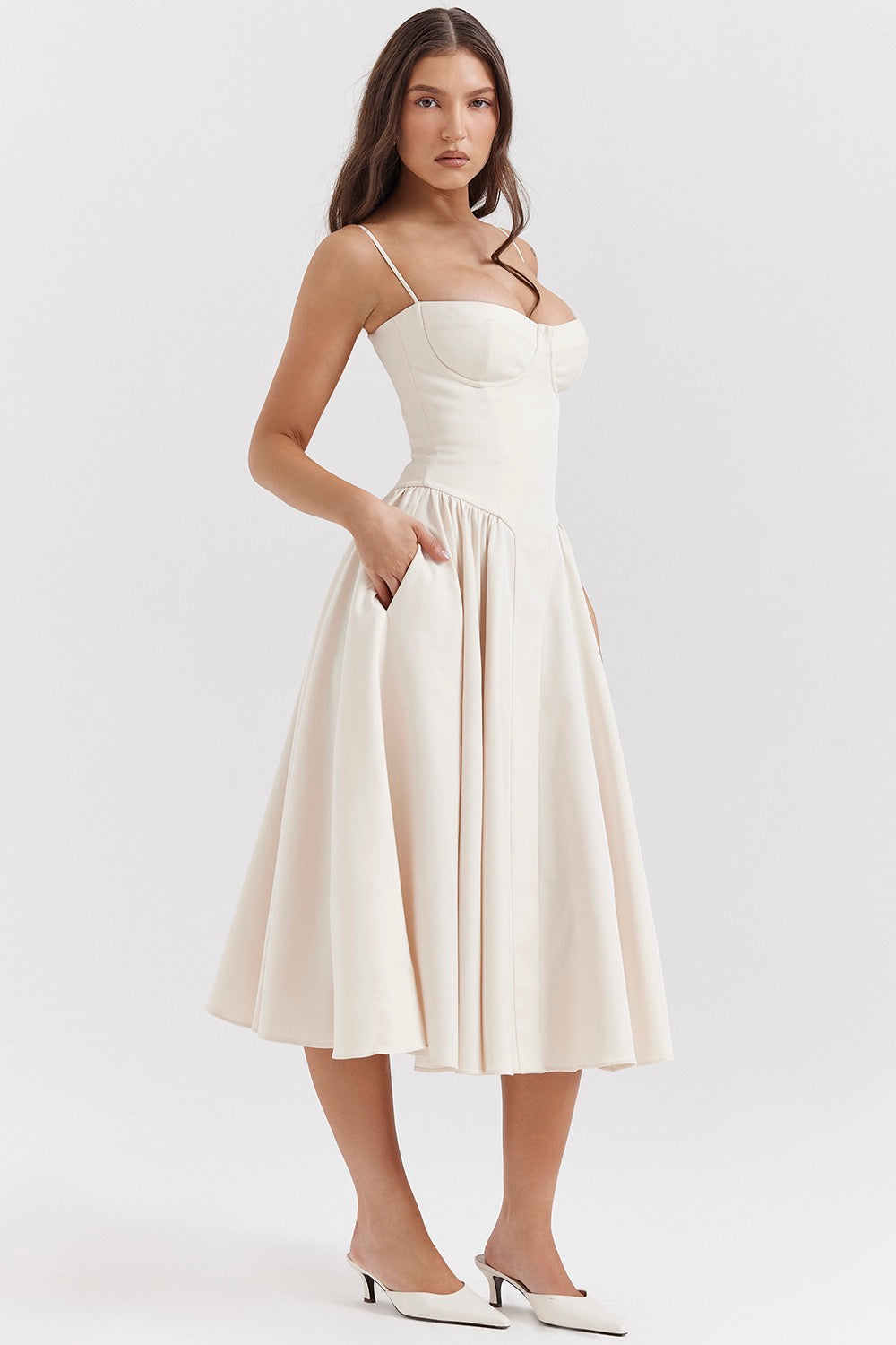 Women's Cotton-Polyester Midi Dress