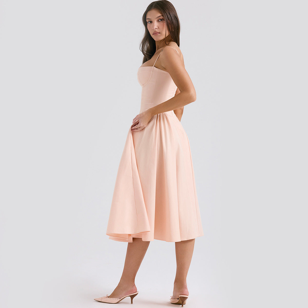 Women's Cotton-Polyester Midi Dress