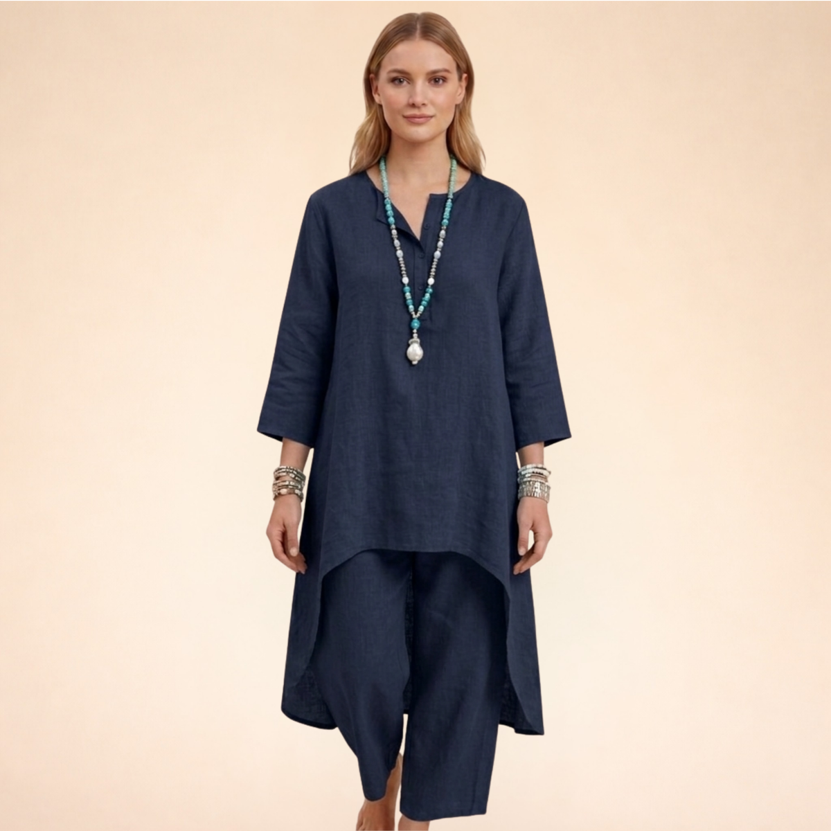 Women's Cotton Blend Two-Piece Set