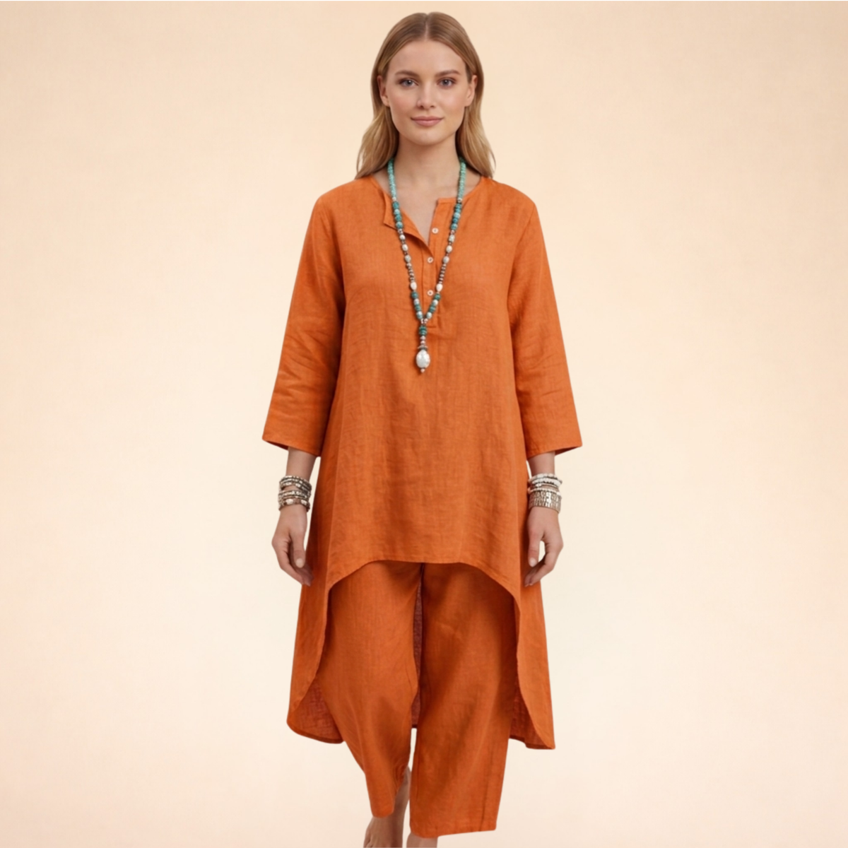 Women's Cotton Blend Two-Piece Set