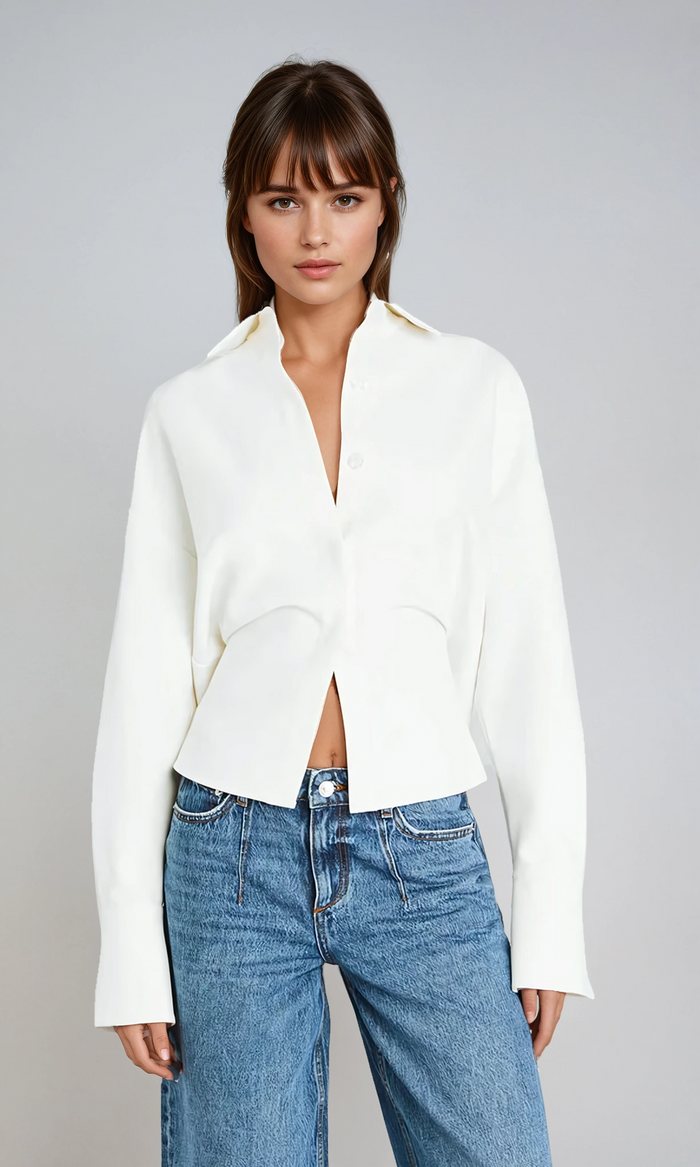 Women's Crepe Button Down Blouse