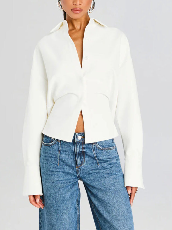 Women's Crepe Button Down Blouse