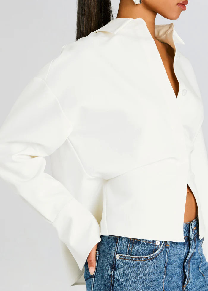Women's Crepe Button Down Blouse