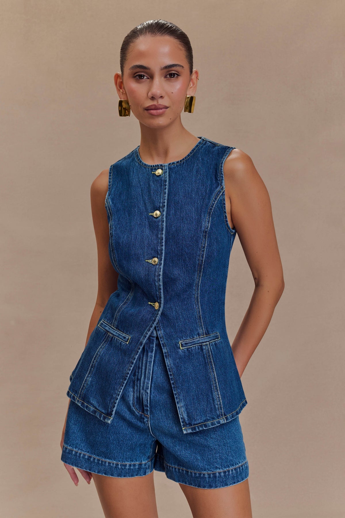 Women's Denim Two-Piece Set