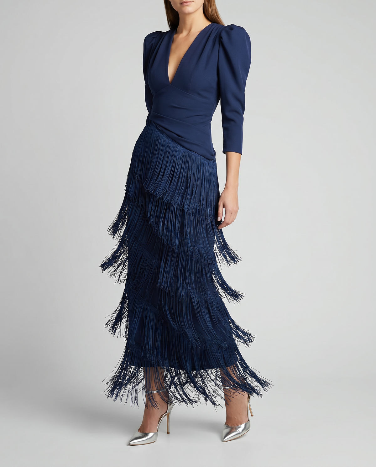 Women's Elegant Fringe Maxi Dress