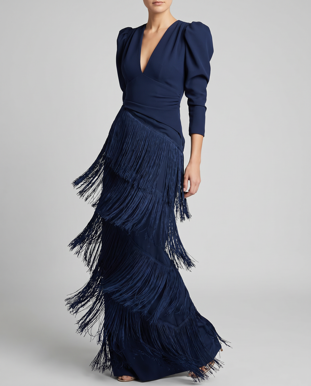 Women's Elegant Fringe Maxi Dress