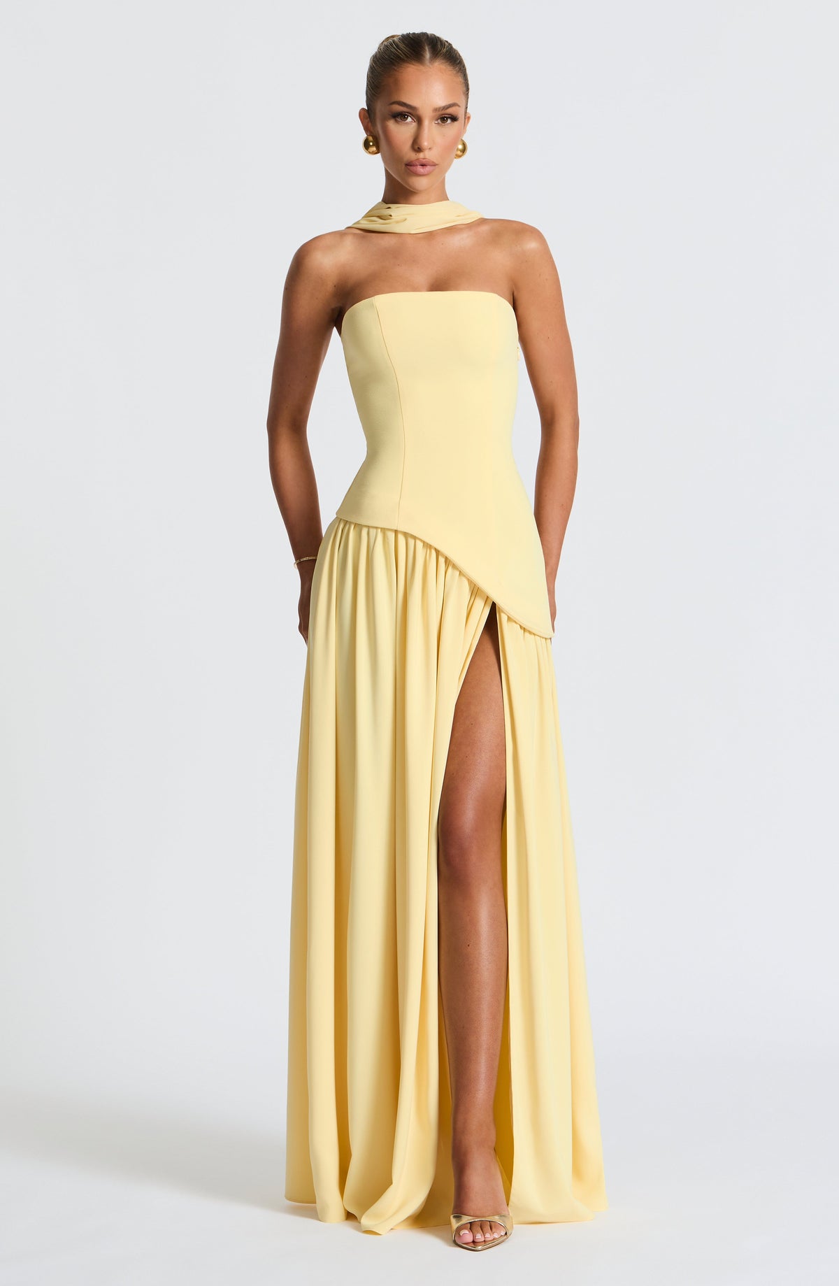 Women's Elegant White Strapless Maxi Dress