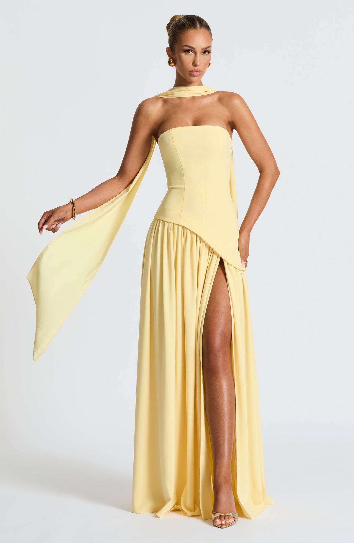 Women's Elegant White Strapless Maxi Dress