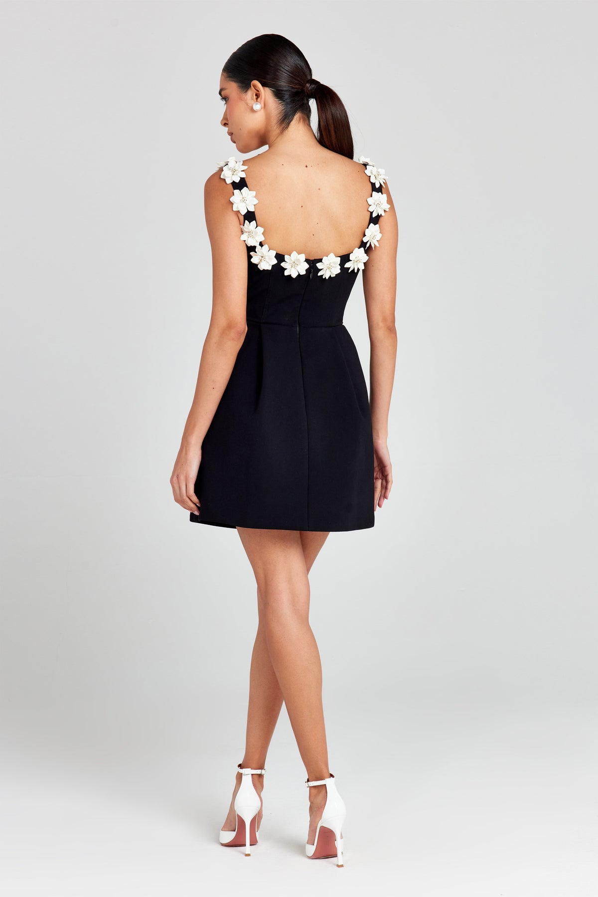 Women's Floral Appliqué Mini Dress