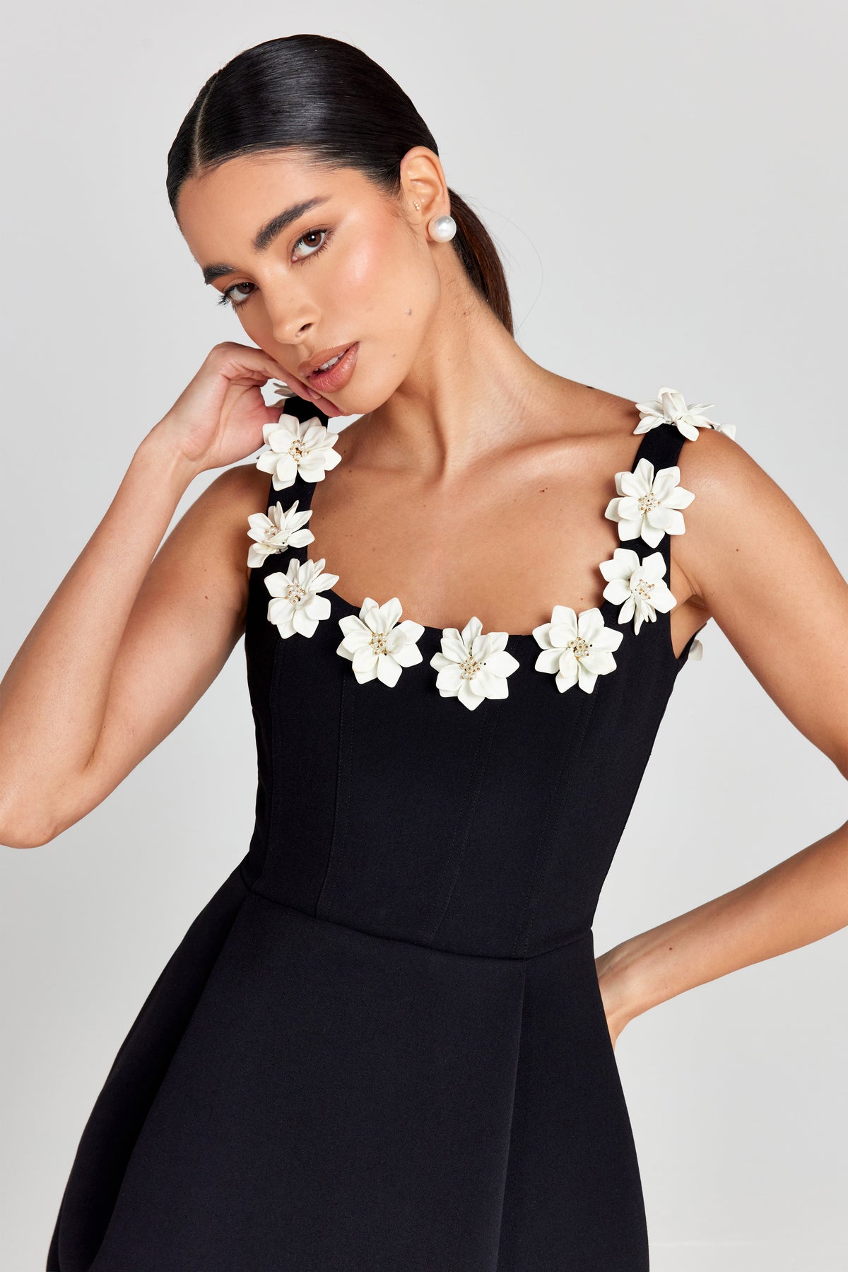 Women's Floral Appliqué Mini Dress