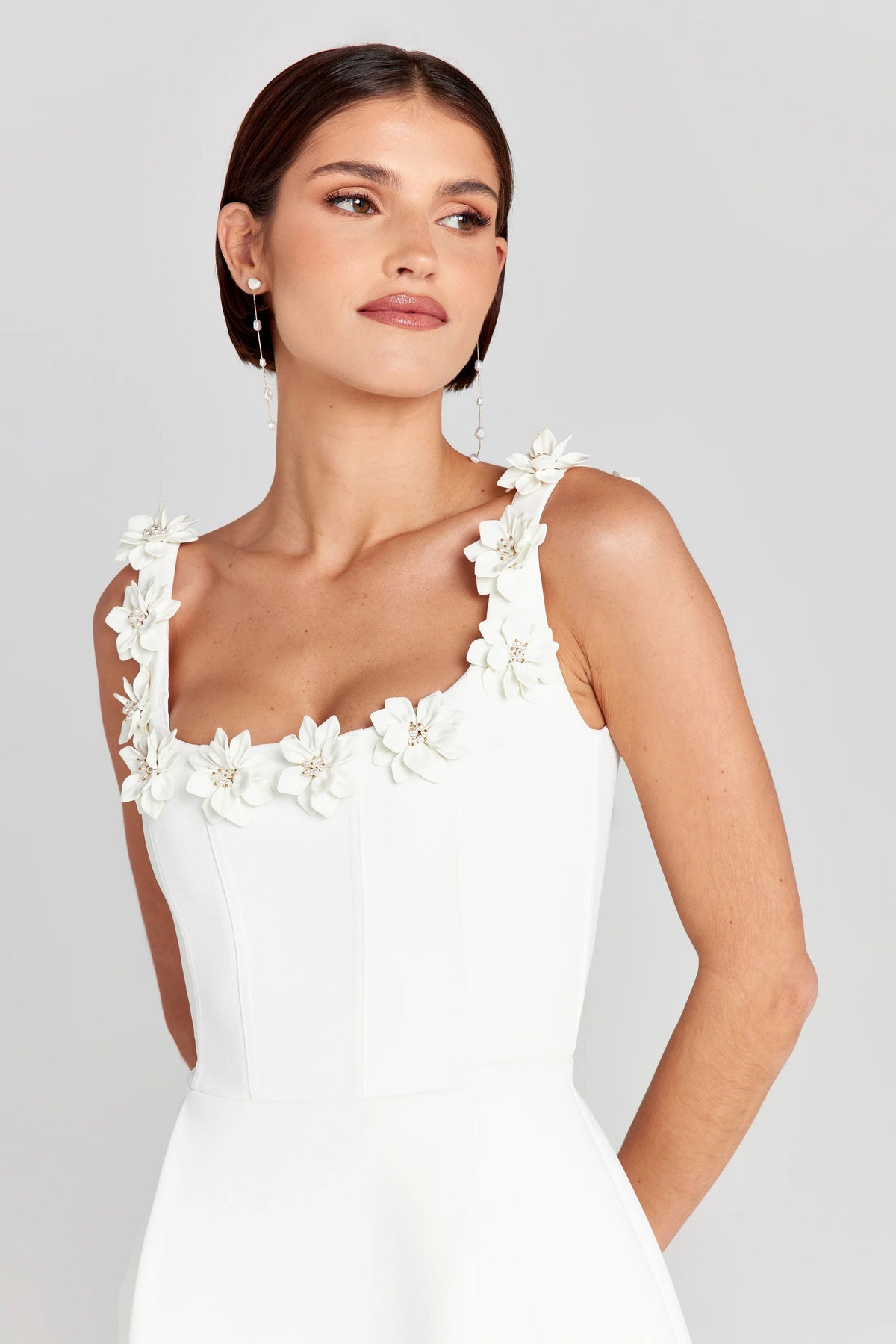 Women's Floral Appliqué Mini Dress