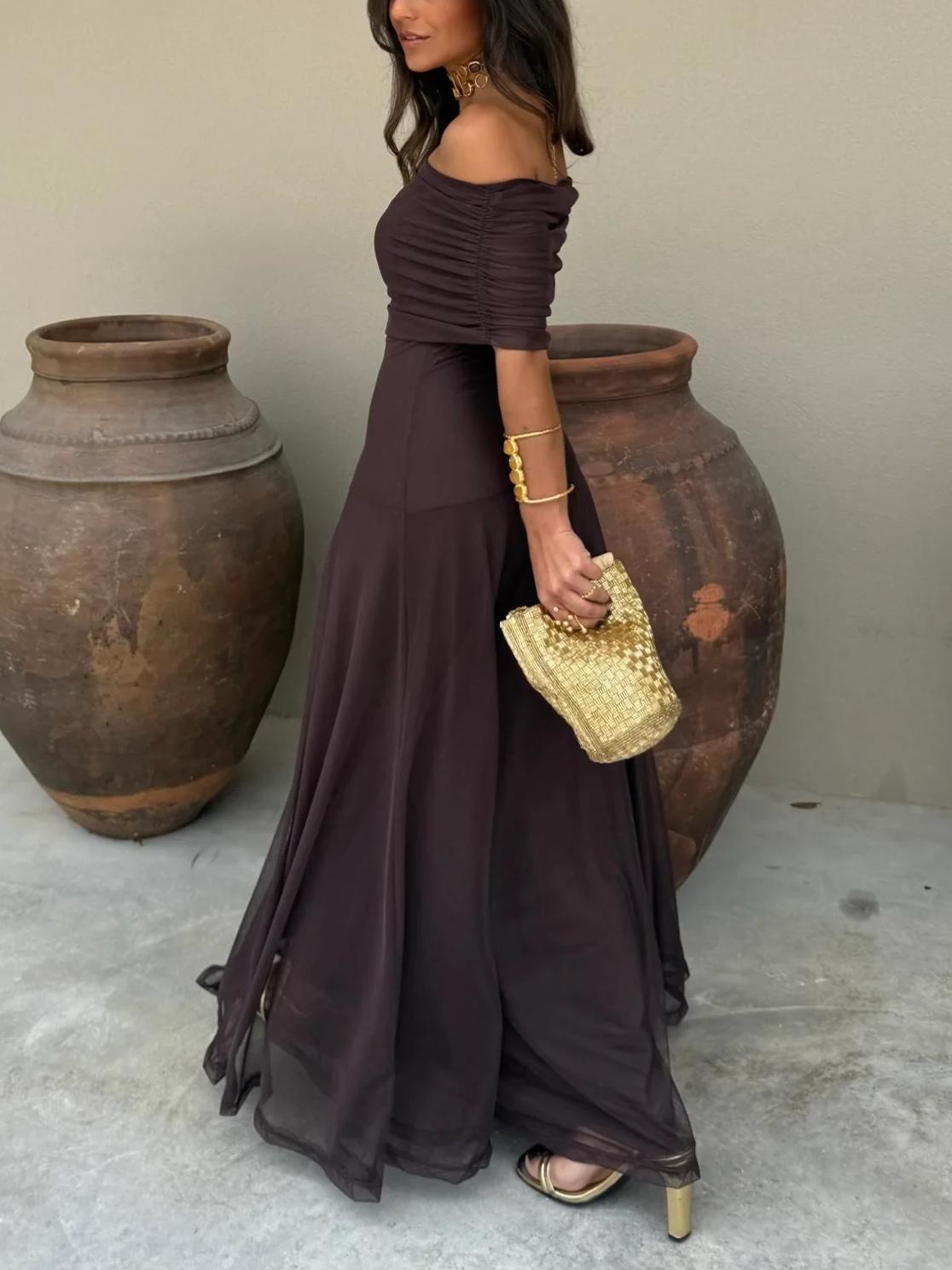 Women's Flowing Chiffon Maxi Dress