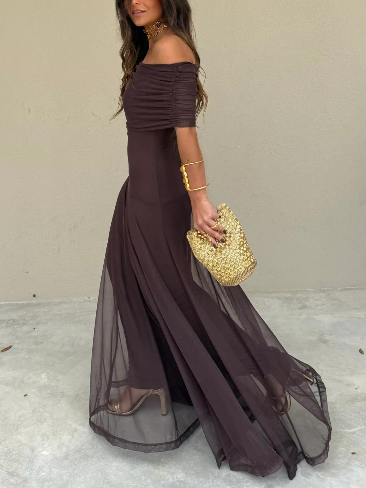 Women's Flowing Chiffon Maxi Dress