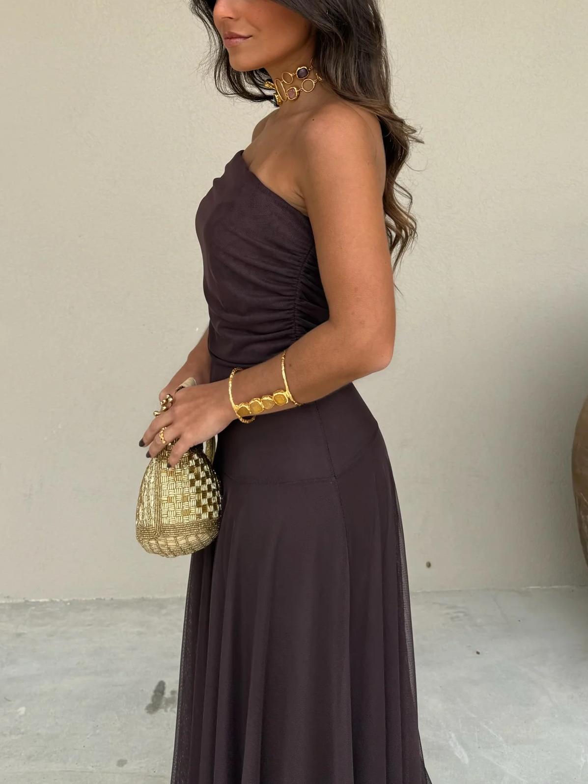 Women's Flowing Chiffon Maxi Dress