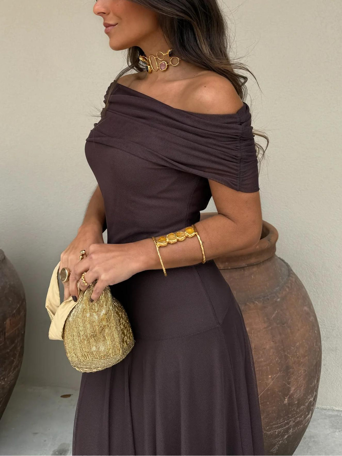 Women's Flowing Chiffon Maxi Dress
