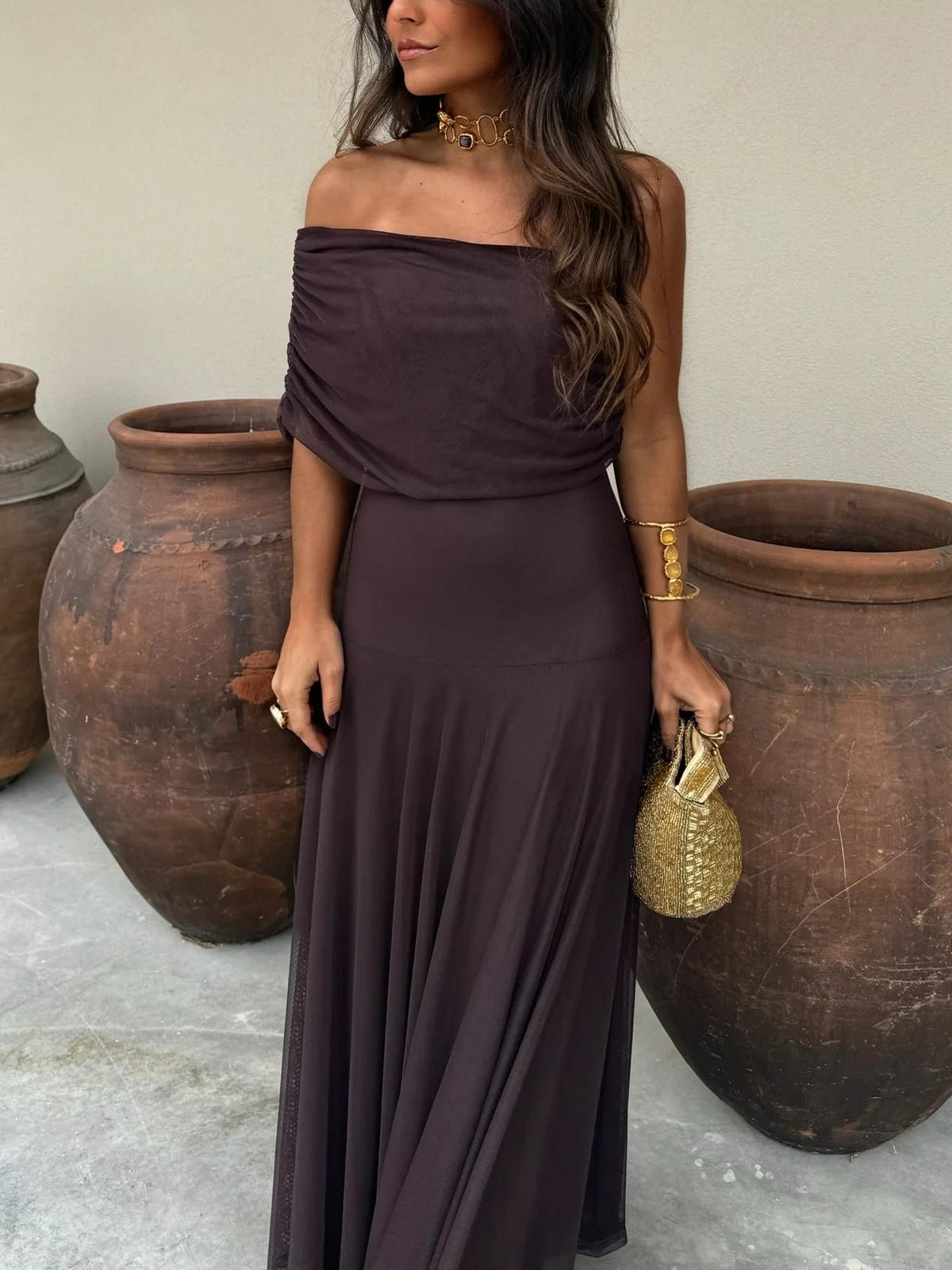Women's Flowing Chiffon Maxi Dress