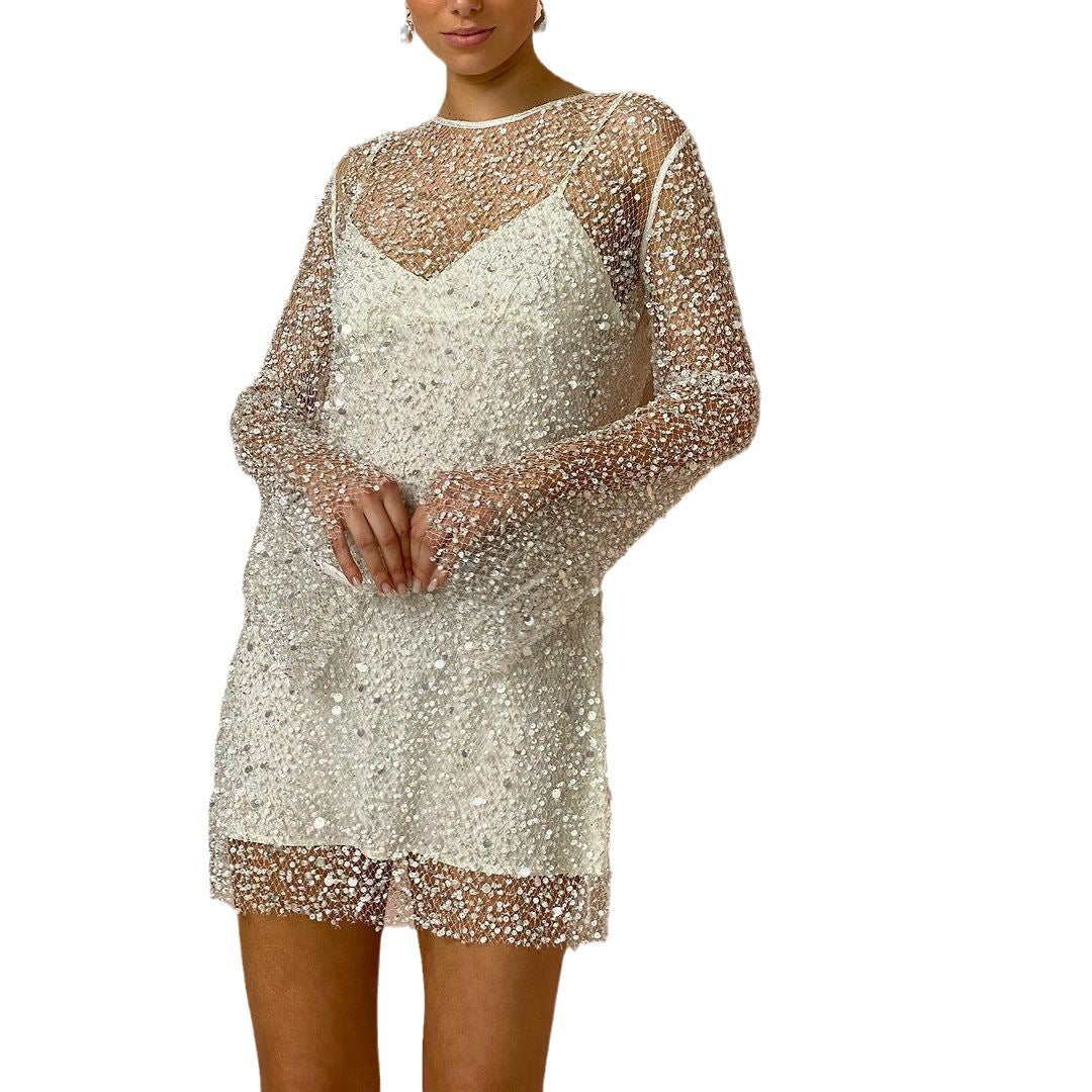 Women's Glitter Mini Cocktail Dress