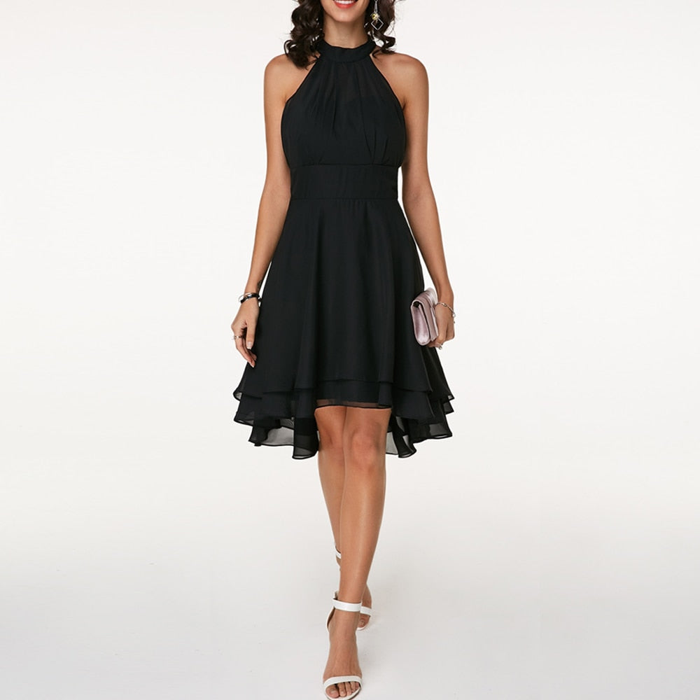 Women's High-Quality Halter Neck Mini Dress