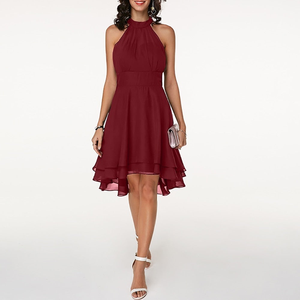 Women's High-Quality Halter Neck Mini Dress