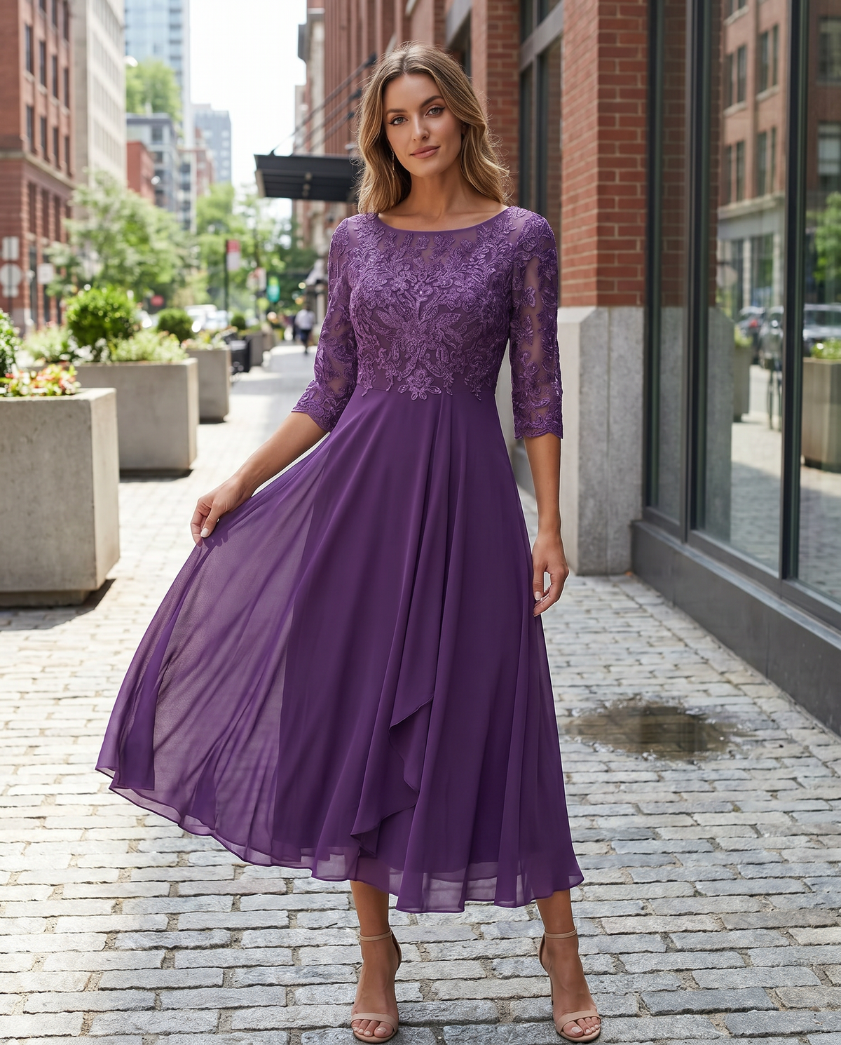 Women's Lightweight Chiffon Cocktail Dress