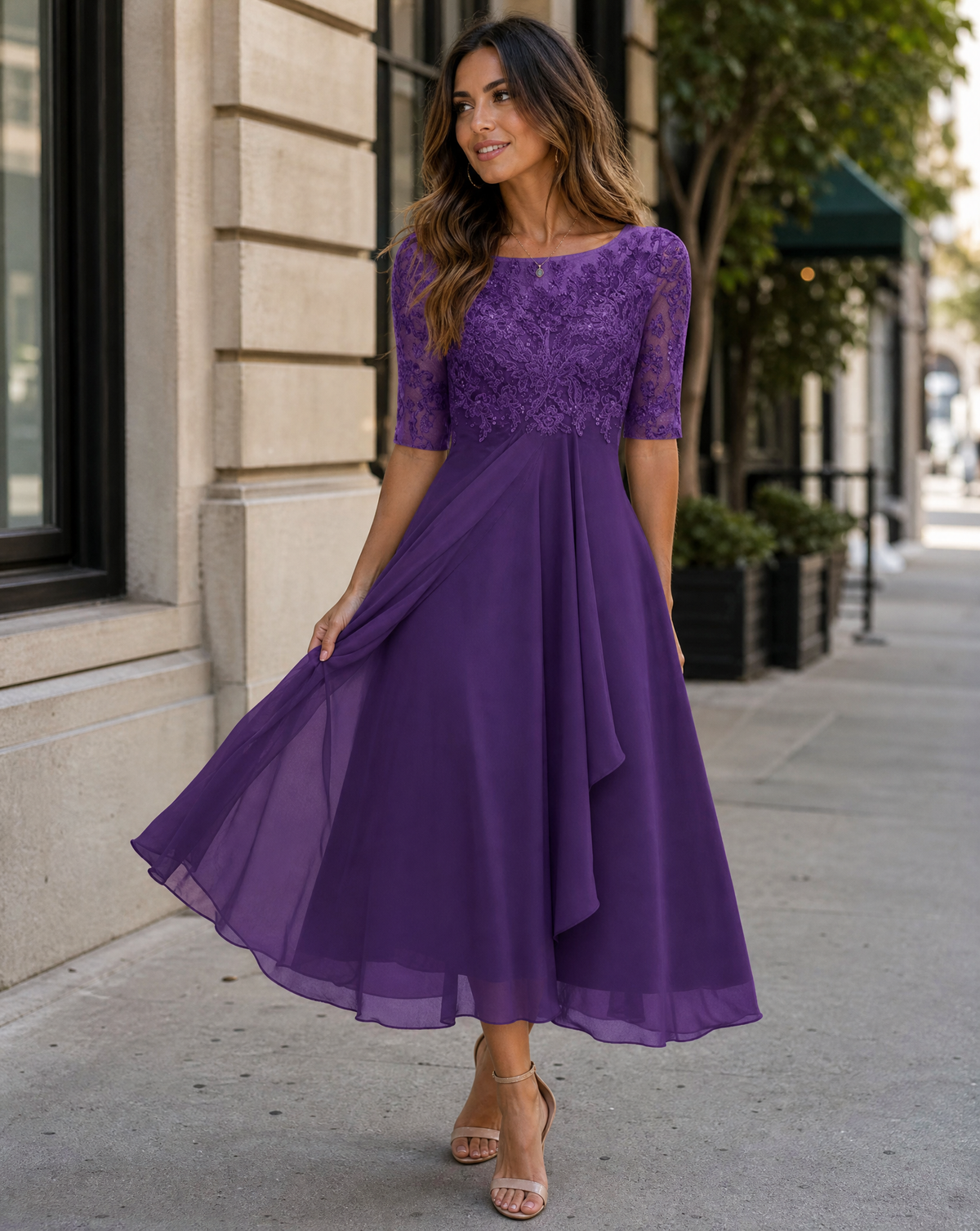 Women's Lightweight Chiffon Cocktail Dress