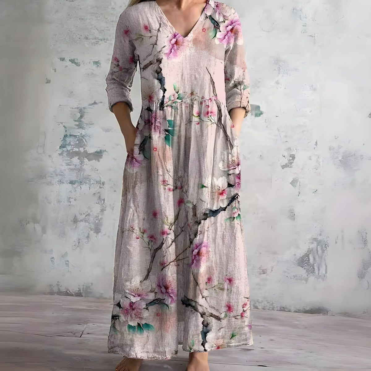 Women's Lightweight Floral Maxi Dress