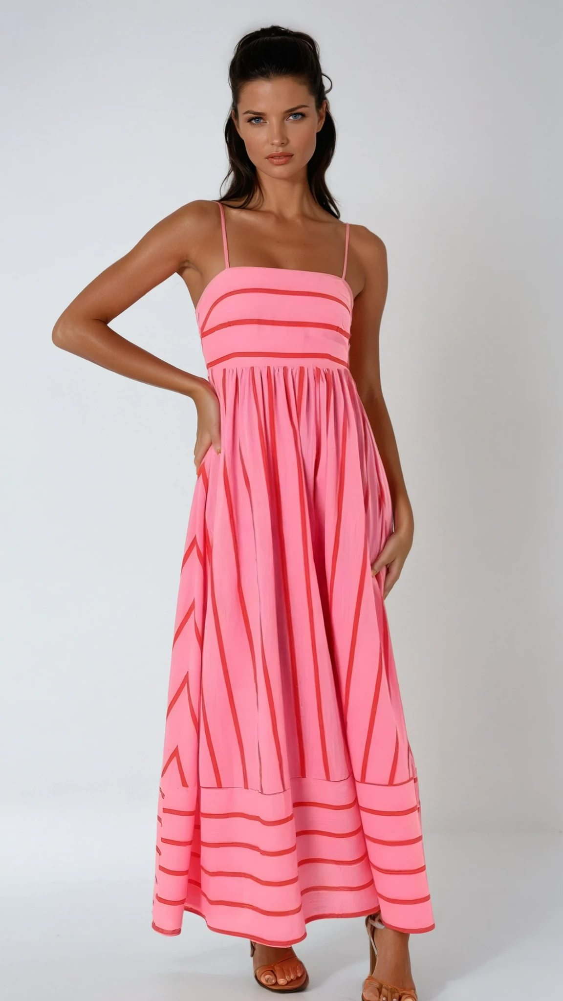Women's Lightweight Striped Maxi Dress