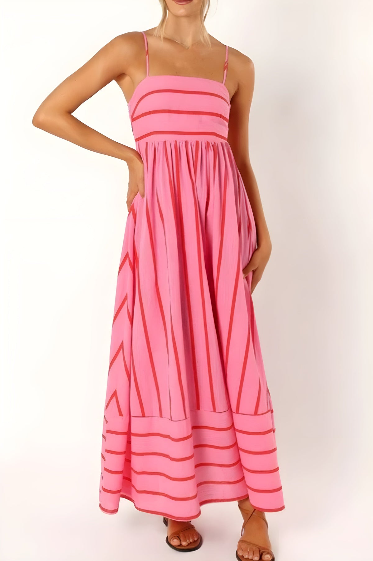Women's Lightweight Striped Maxi Dress