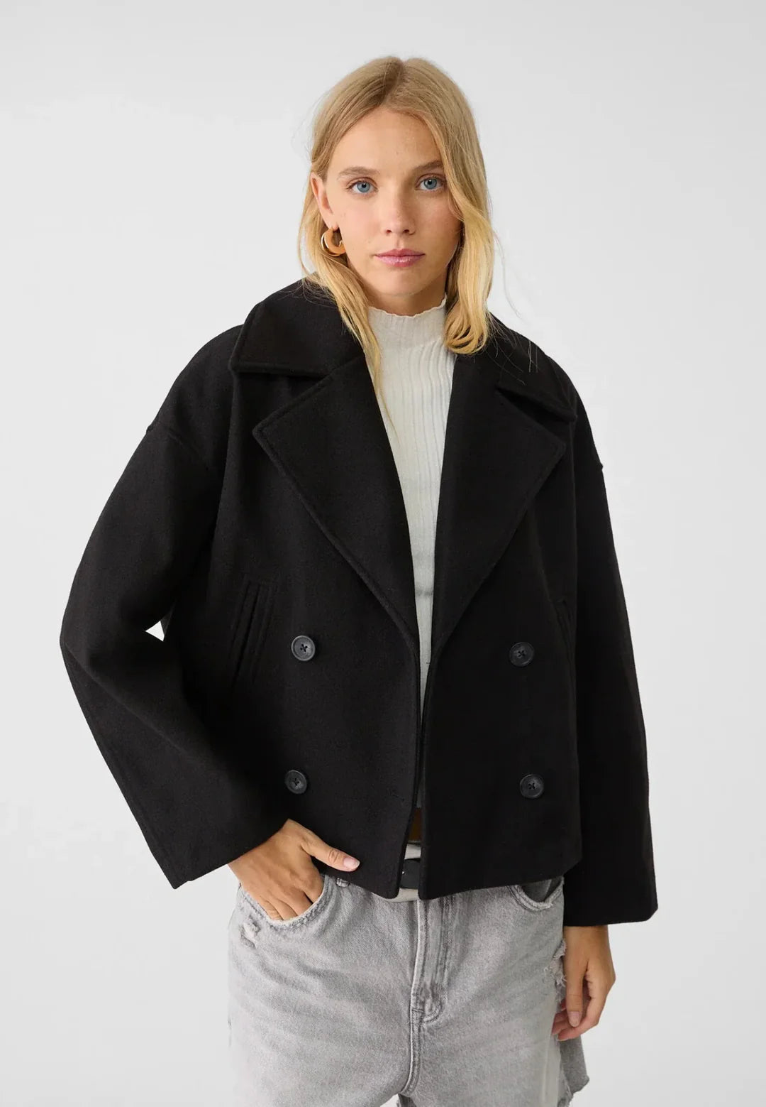 Women's Lightweight Wool Blend Short Coat