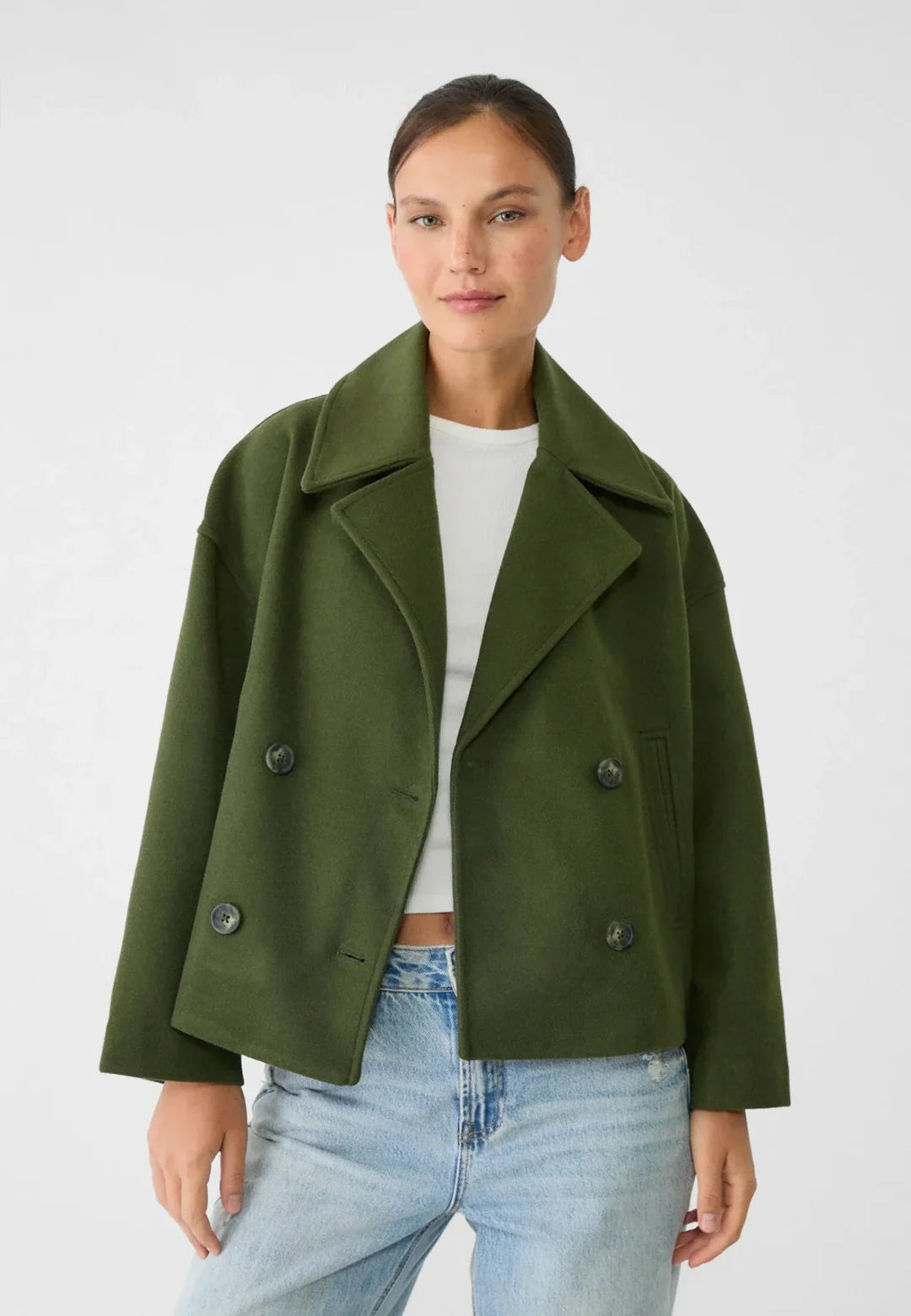 Women's Lightweight Wool Blend Short Coat