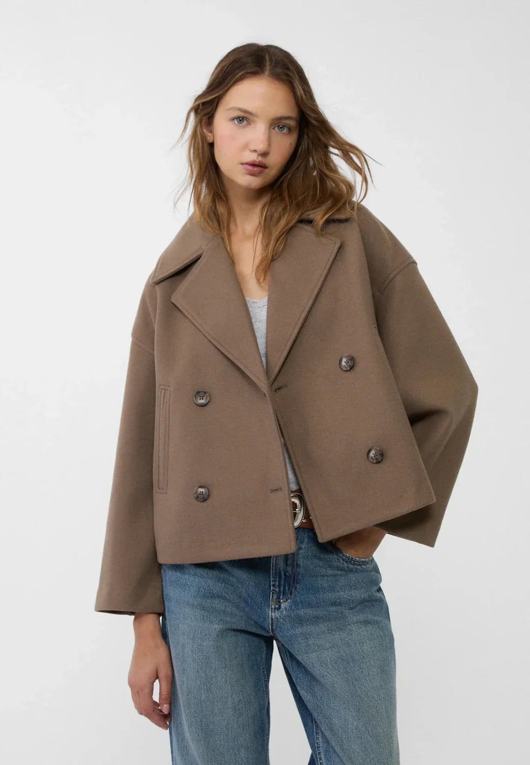 Women's Lightweight Wool Blend Short Coat