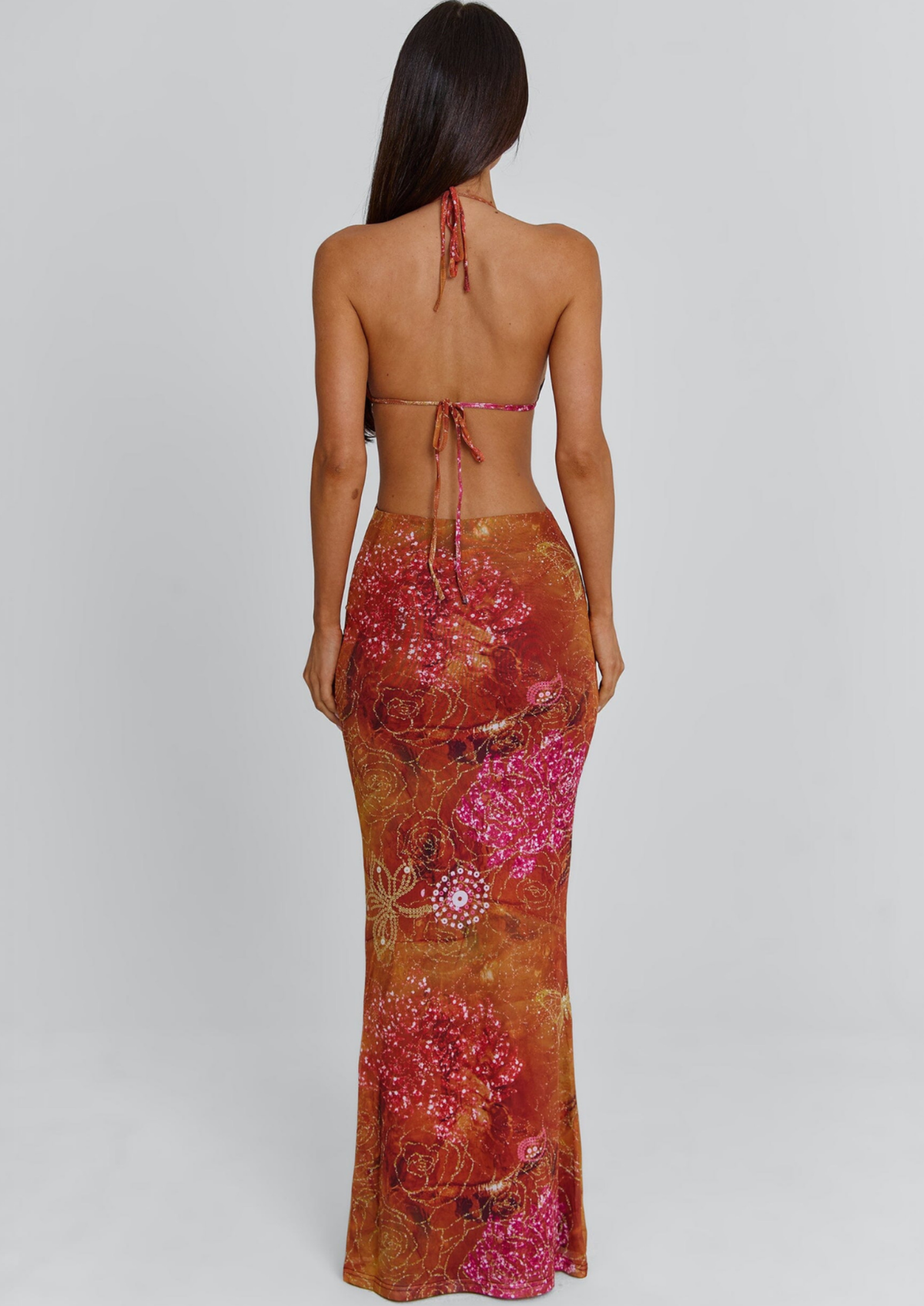 Women's Multicolor Polyester Maxi Dress