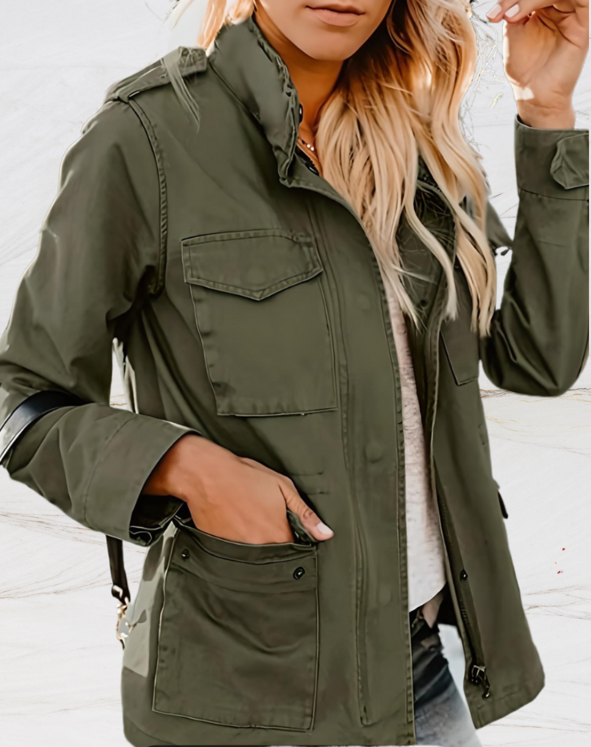 Women's Premium Fabric Military Jacket