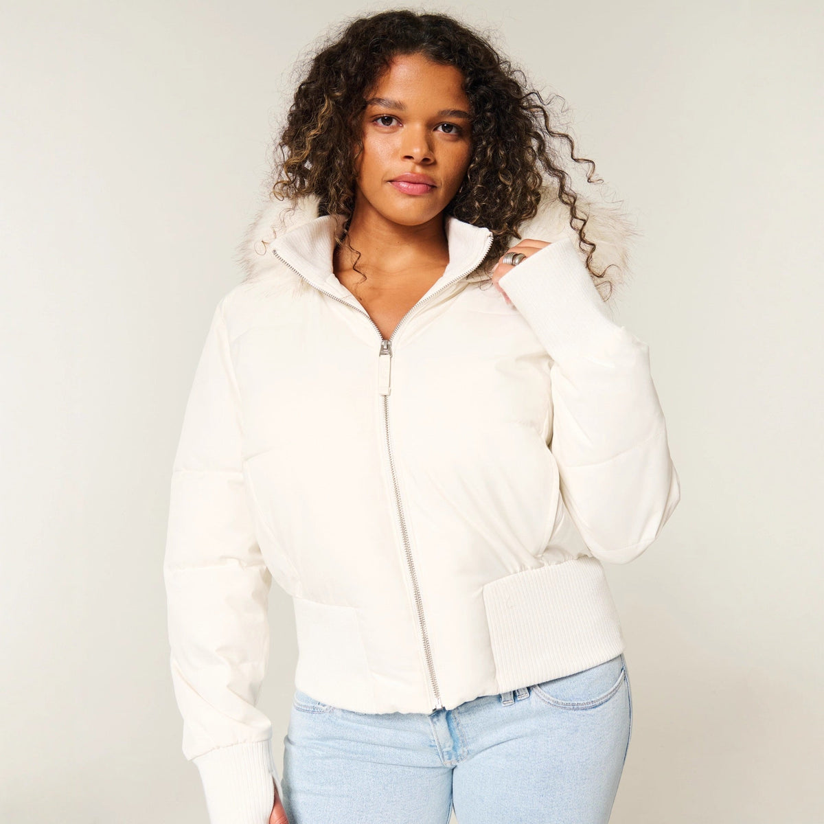 Women's Quilted Polyester Puffer Jacket