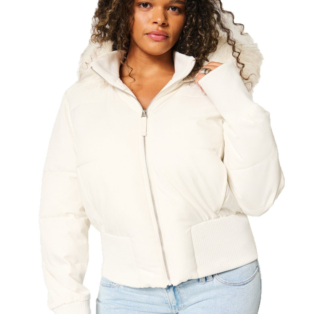 Women's Quilted Polyester Puffer Jacket