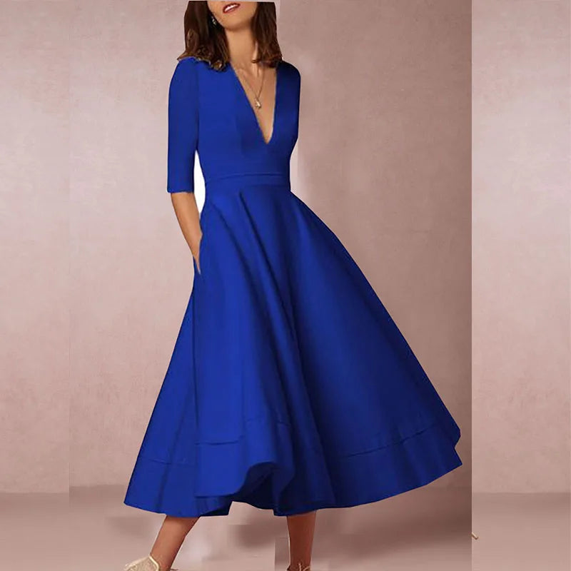 Women's Retro-Inspired Midi Dress